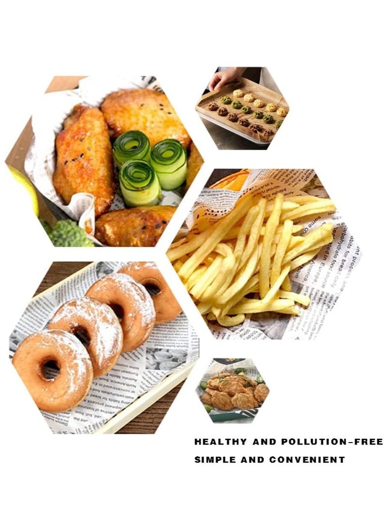 VINNYSEN 100 قطعة من ورق نشاف الفرن وورق الخبز وورق زيت الشواء ووعاء الشواء للفرن وورق الفطائر وبطانة صينية الخبز الهوائية وورقة فرن المحمصة ووعاء تحميص الفرن والبطاطس المقلية وامتصاص الزيت (18 × 18 سم) - Image 4