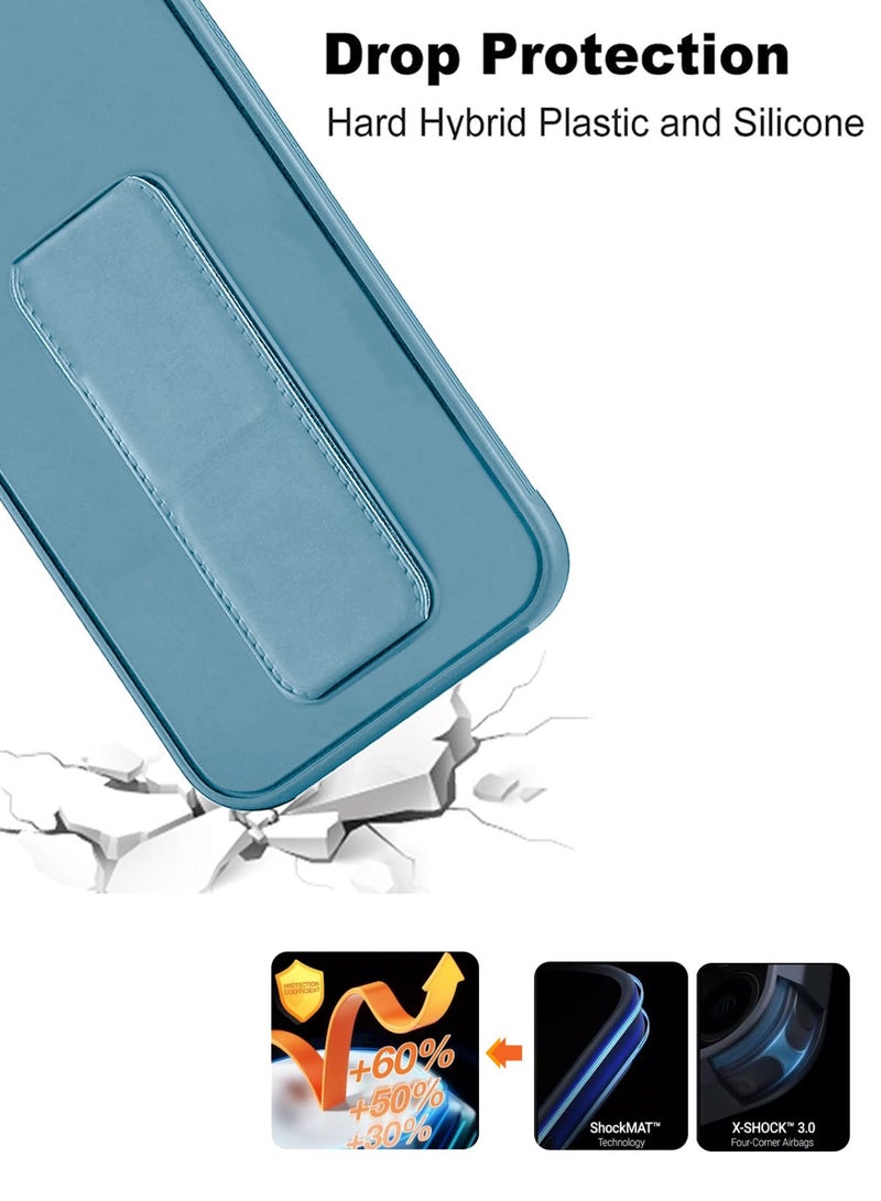 Techie حافظة سيليكون مغناطيسية آمنة عالية الجودة مع حامل قابل للطي لهاتف Honor X9b - أزرق فاتح - Image 4