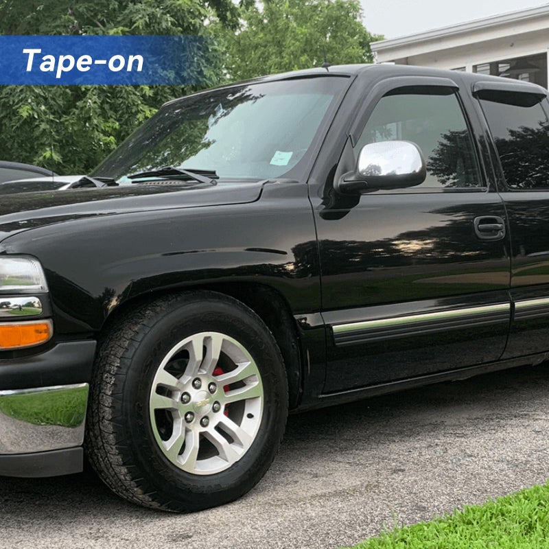 YQAUTEC Window Visors Rain Guards for 1999-2006 Chevy Silverado/GMC Sierra 1500/2500/ 3500/ 2500HD, Window Vent Wind Deflectors Visors Shades for 2007 Silverado/Sierra Classic Model - Extended Cab - Image 4