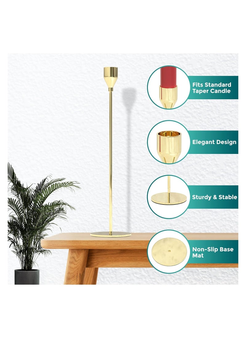 KASTWAVE - Candlestick Holders for Taper Candles, Set of 3 Taper Candle Holders for Candlesticks, Ideal for Home Décor, Wedding, Birthday Party, Date Night, Dinning or Other Special Occasions (Rose Gold) - Image 1