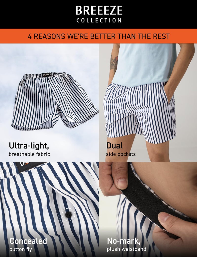 DAMENSCH Regular Fit 100% Cotton Boxer Shorts Soft & Durable Fabric Side Pockets Microfiber Waistband Breeze Ultra-Light Printed Boxer for Men Pack of 1 - Alberta Grey - M - Image 2