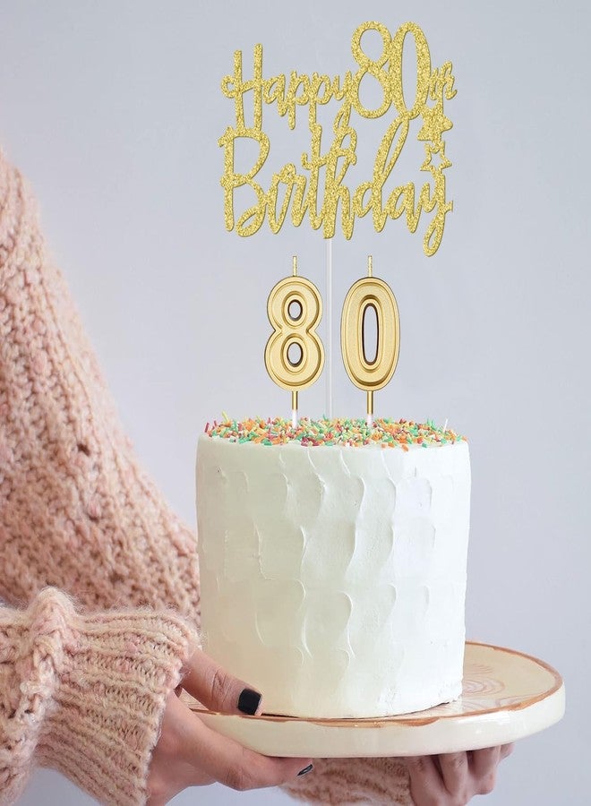YeohJoy 80th Birthday Decorations for Women Gold with 80th Birthday Sash and Tiara, Cake Topper and Candles, Number Balloons, 80 Year Old Gifts for Women - Image 4