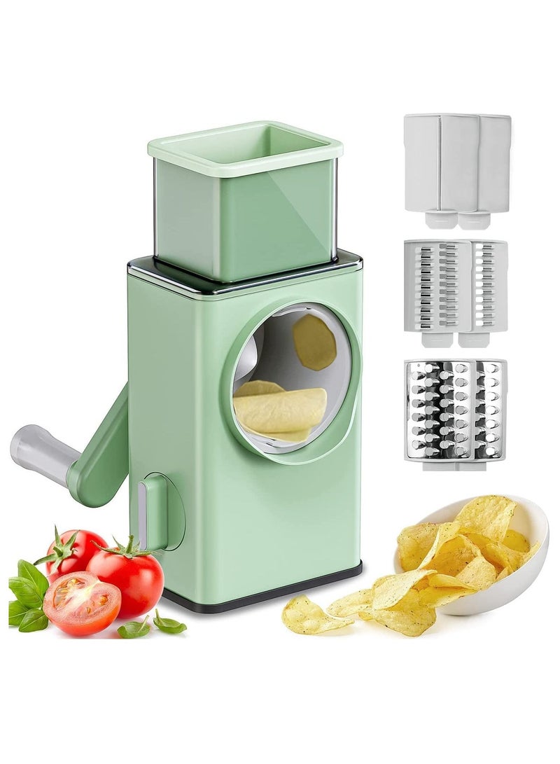 DubaiGallery Kitchen Artifact Multifunctional Vegetable Cutter Hand Stone Drum Vegetable Slicer Kitchen Tool Slicer Shredder Grater Fries  - Image 2