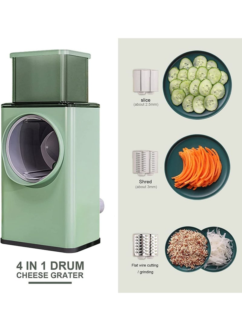 DubaiGallery Kitchen Artifact Multifunctional Vegetable Cutter Hand Stone Drum Vegetable Slicer Kitchen Tool Slicer Shredder Grater Fries  - Image 3