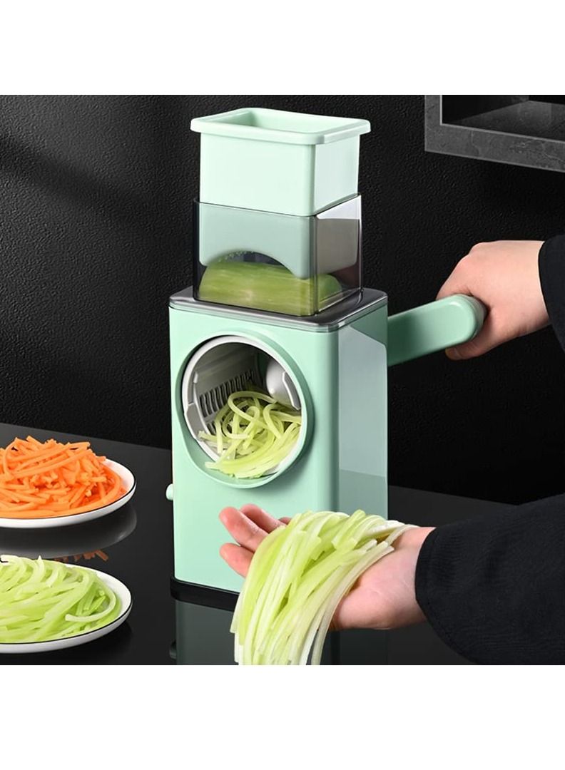 DubaiGallery Kitchen Artifact Multifunctional Vegetable Cutter Hand Stone Drum Vegetable Slicer Kitchen Tool Slicer Shredder Grater Fries  - Image 4