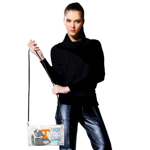 Littlearth NCAA Tennessee Volunteers Clear Envelope Purse with Black Fashion Strap Team Color 10 x 65 x 05 - Image 3