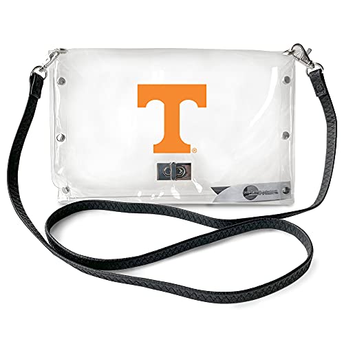 Littlearth NCAA Tennessee Volunteers Clear Envelope Purse with Black Fashion Strap Team Color 10 x 65 x 05 - Image 1