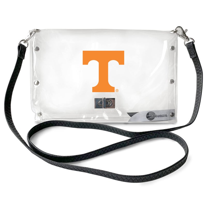 Littlearth NCAA Tennessee Volunteers Clear Envelope Purse with Black Fashion Strap Team Color 10 x 65 x 05 - Image 2