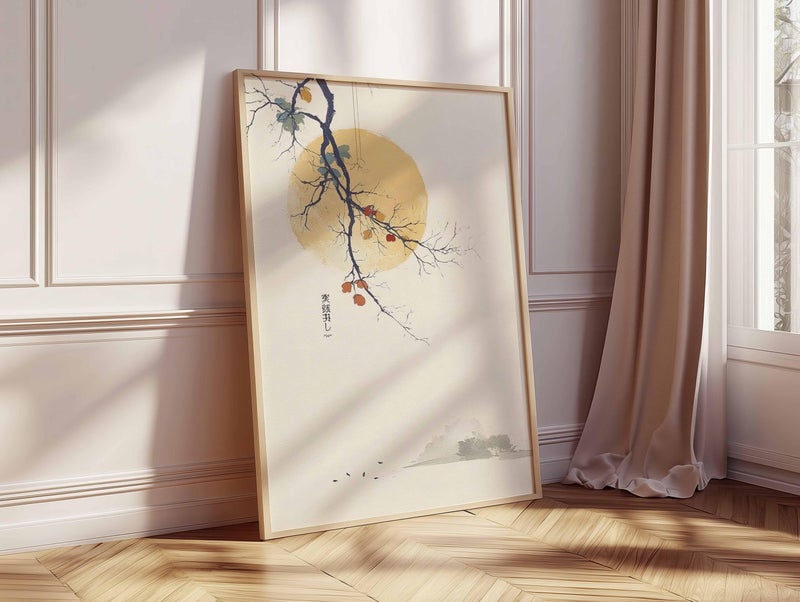 TNESSENTIAL Japanese Wall Art, Minimal Ginkgo Branch Poster, Asian Inspired Artwork, Zen Nature Print, Wabi Sabi Decor for Home or Office - Image 2