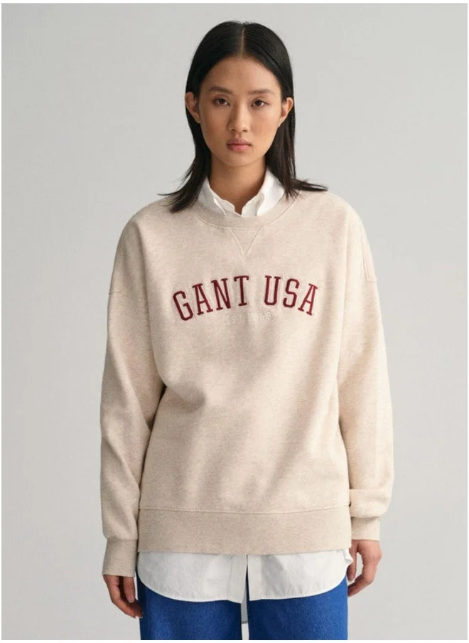 GANT Oversized Gant Usa Crew Neck Sweatshirt