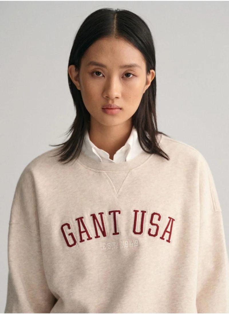 GANT Oversized Gant Usa Crew Neck Sweatshirt