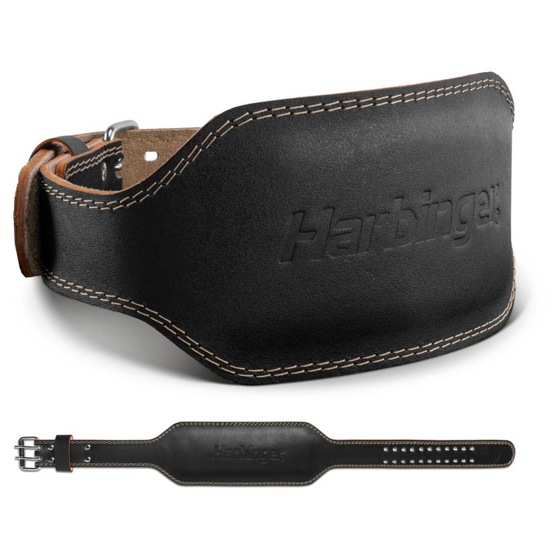 Harbinger Padded Leather Weightlifting Belt 204 or 6 Width Foam Cushioning Tapered Design for Support Mobility 6 Inch Small - Image 2
