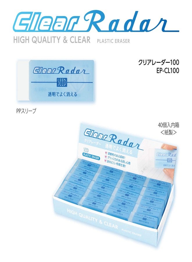 سيد Seed EP-CL100-40P Clear Radar 100، عبوة من 40 قطعة، PVC شفاف - Image 4