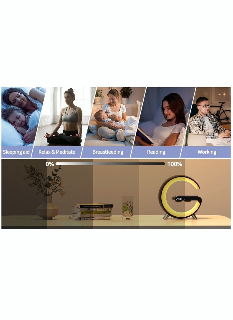 Wireless Smart Light Sound Machine Bluetooth Speaker Bedside Sunrise Wake Up Polar Atmosphere Projection Lamp