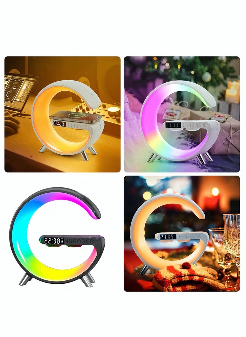 Wireless Smart Light Sound Machine Bluetooth Speaker Bedside Sunrise Wake Up Polar Atmosphere Projection Lamp