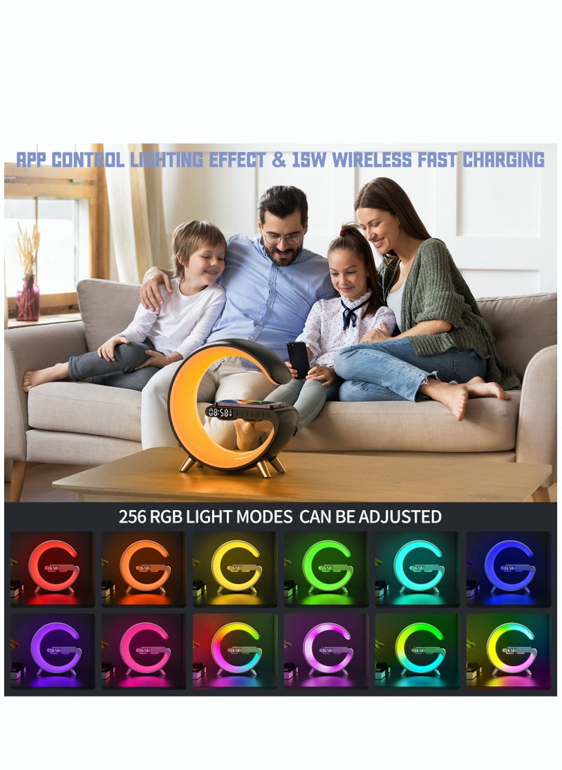 Wireless Smart Light Sound Machine Bluetooth Speaker Bedside Sunrise Wake Up Polar Atmosphere Projection Lamp