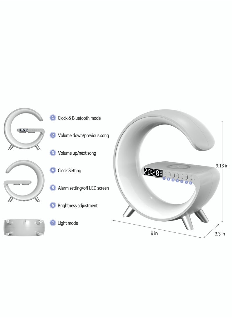 Wireless Smart Light Sound Machine Bluetooth Speaker Bedside Sunrise Wake Up Polar Atmosphere Projection Lamp