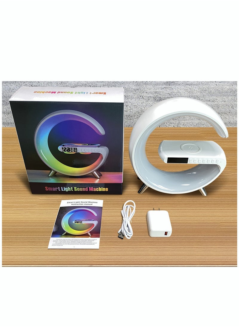 Wireless Smart Light Sound Machine Bluetooth Speaker Bedside Sunrise Wake Up Polar Atmosphere Projection Lamp