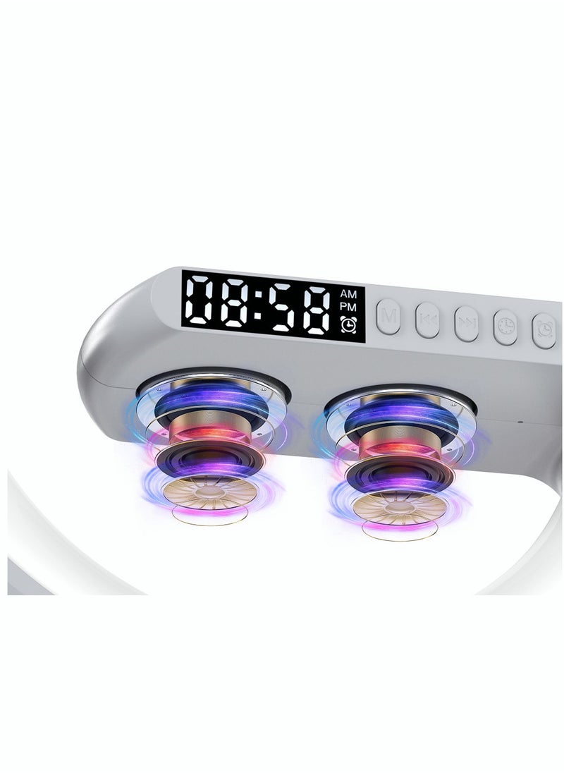 Wireless Smart Light Sound Machine Bluetooth Speaker Bedside Sunrise Wake Up Polar Atmosphere Projection Lamp