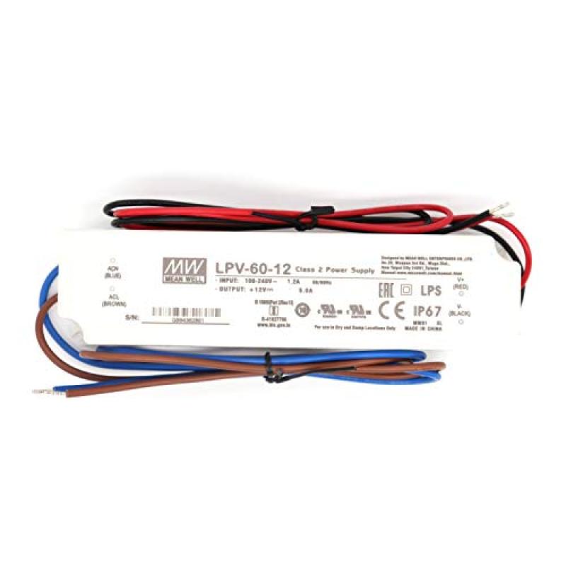 12V 60W LED Driver IP67 Waterproof Power Supply - Short Circuit Protection Long Service Life Regulated Output for Indoor Outdoor LED Lighting Digital Signage - Image 1