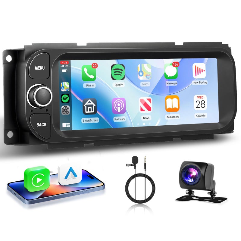 METEESER 2+64G Radio for Dodge Ram 1500/2500/3500 2002-2006,for Jeep Grand Cherokee 1999-2004,for Jeep Wrangler 2003-2006-Android Wireless CarPlay Android Auto 6.86â€ IPS Touch Screen Car Radio for Dodge Ram - Image 1