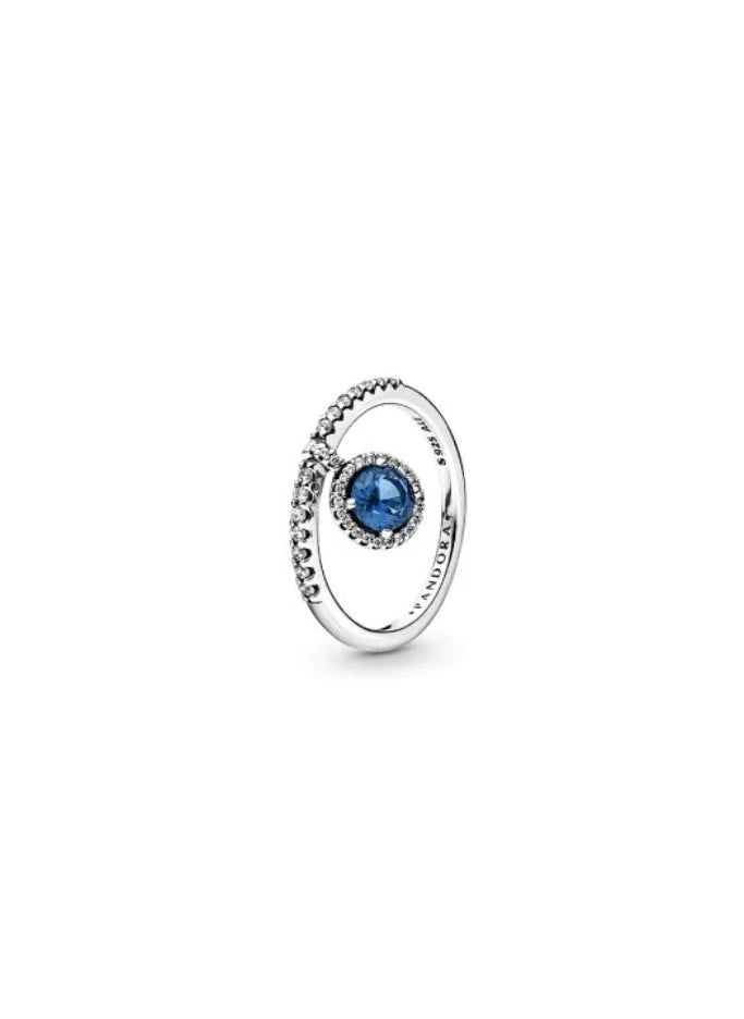 Pandora blue shiny round ring