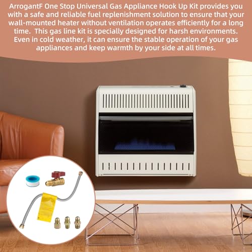 ArrogantF 22'' One-Stop Universal Gas-Appliance Hook-Up Kit With A Shut-Off Valve Compatible with Mr. Heater F271239 Unvented Wall Mount Heaters,Gas Line Kit fit for ProCom Dual Fuel Stove & More Gas Power - Image 5