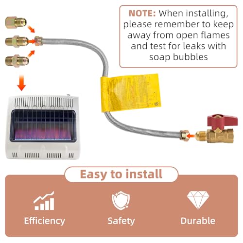 ArrogantF 22'' One-Stop Universal Gas-Appliance Hook-Up Kit With A Shut-Off Valve Compatible with Mr. Heater F271239 Unvented Wall Mount Heaters,Gas Line Kit fit for ProCom Dual Fuel Stove & More Gas Power - Image 4