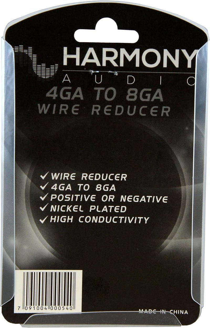 HARMONY AUDIO HA-WR48 Car Stereo Power or Ground 4 to 8 Gauge Wire Reducer - Nickel Plated - Image 4