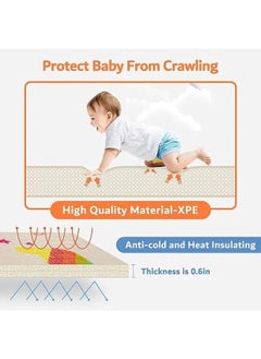 EMZJ 200 X 180 X 1 cm Baby Crawling Play Floormat Foam Non-Toxic Foldable Reversible Playing Mat  - Image 2