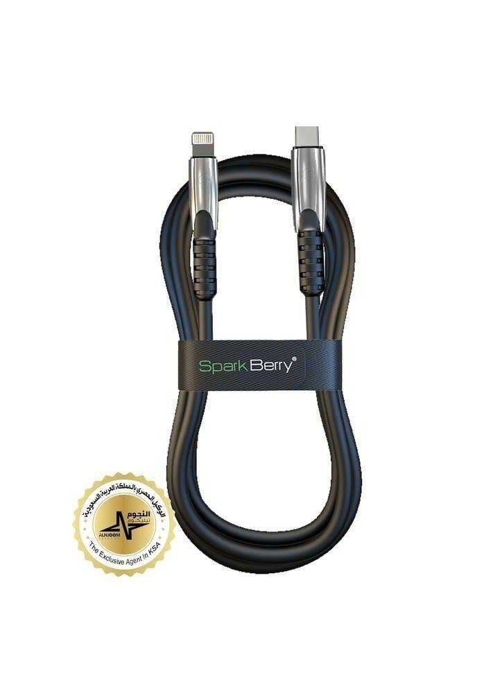 Spark berry PD Type C iPhone cable, 3A power, 1.20m long (white, black) - Image 4