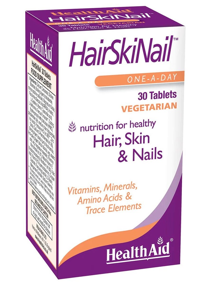 HealthAid Hair skin Nail 30 Tablets - Image 1
