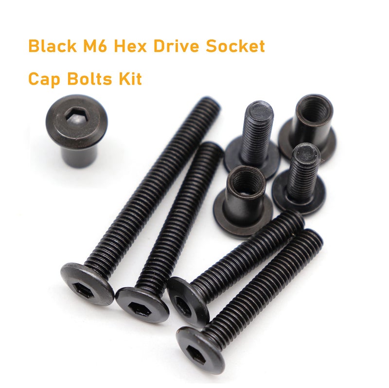 binifiMux Baby Bed Crib Screws Hardware Replacement Kit Binifimux 100Pcs M6X15Mm/25Mm/35Mm/45Mm/55Mm/65Mm/75Mm Black Hex Drive Socket Cap Screws Barrel Nuts Assortment Kit For Beds Chairs Furniture - Image 2