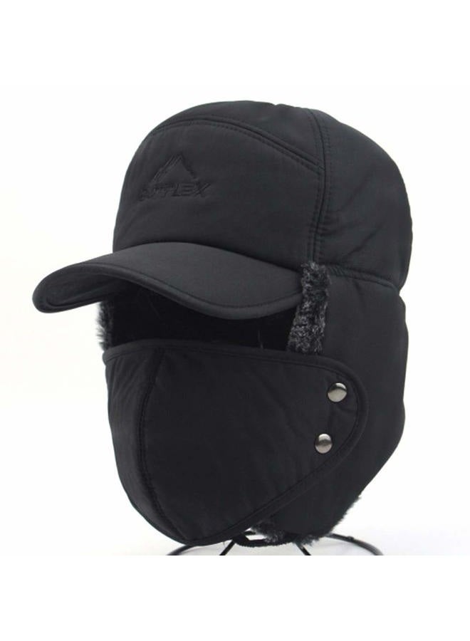 Clobeau Women Men Ear Flaps Hat Aviator Winter Warm Trapper Hat Snow Ski Cycling Caps, Black, XX-Large-3X-Large - Image 3