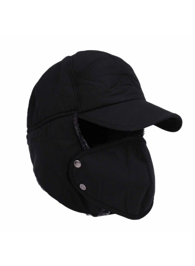 Clobeau Women Men Ear Flaps Hat Aviator Winter Warm Trapper Hat Snow Ski Cycling Caps, Black, XX-Large-3X-Large - Image 1