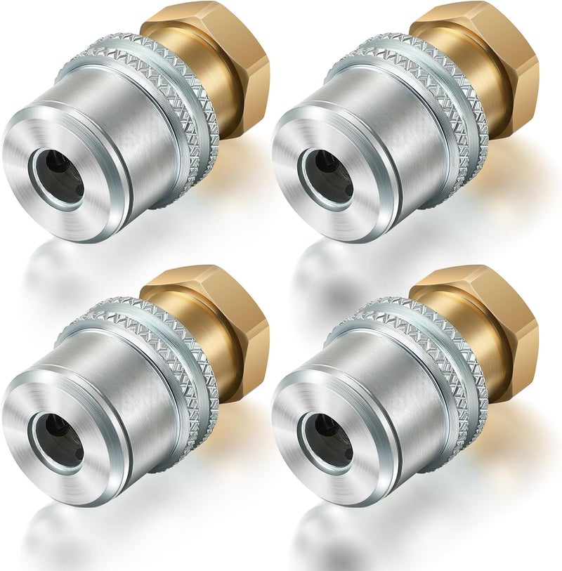 Dreyoo Air Chuck for Tires, Anti Leakage Lock on Air Chuck 1/4'' FNPT Locking Tire Inflator Chuck Quick Connector Lock Air Chuck Heavy Duty Brass Tire Chuck Closed Flow for Air Compressor (4 Pack) - Image 1