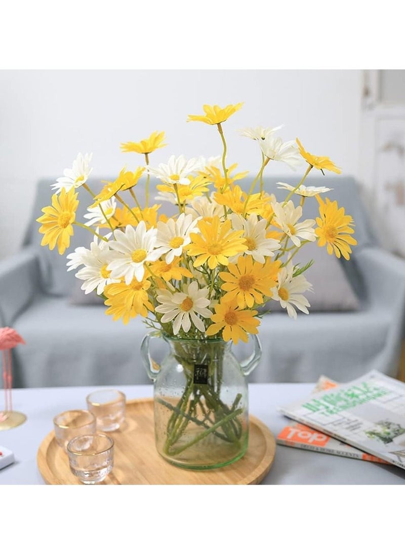 Excefore Artificial Flowers 10 Bundles Multicolor Artificial Daisy Flowers UV Resistant Outdoor Fake Wildflowers with Stems Faux Greenery Shrubs Plants Arrangements for Home Garden Vase Decor - Image 4