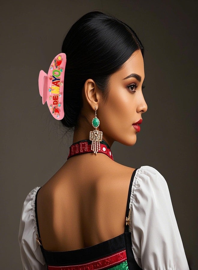PHALIN Mexican Cinco De Mayo Hair Claw for Women Sombrero Chili Pinata Hair Clips Mexican Fiesta Outfits Cinco De Mayo Hair Accessories Gifts (Pattern D) - Image 3