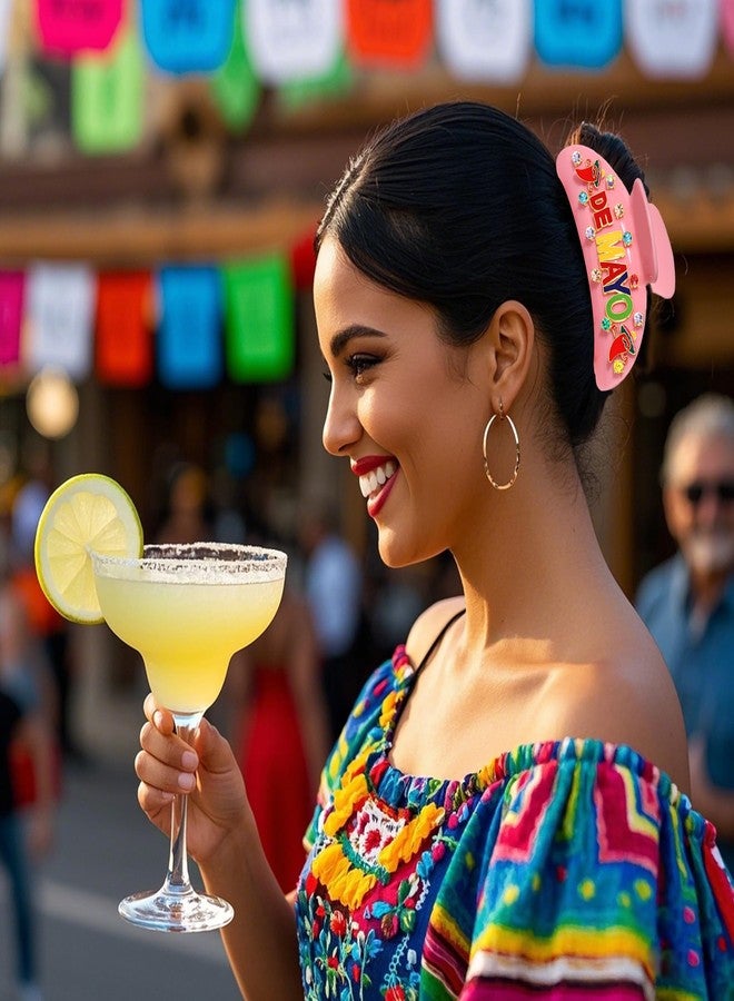PHALIN Mexican Cinco De Mayo Hair Claw for Women Sombrero Chili Pinata Hair Clips Mexican Fiesta Outfits Cinco De Mayo Hair Accessories Gifts (Pattern D) - Image 5