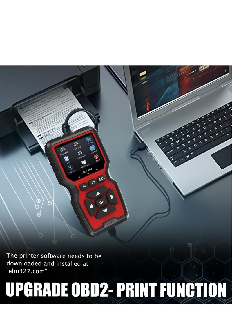 Excefore - أداة تشخيص الماسح الضوئي OBD2، قارئ رمز فحص المحرك، الماسح الضوئي OBD2 مع إعادة الضبط، الوضع 6، الوضع 8 والاستعداد للفحص، أداة فحص تشخيص السيارة مع ضوء فحص المحرك التلقائي، لجميع سيارات OBDII بعد عام 1996 - Image 1