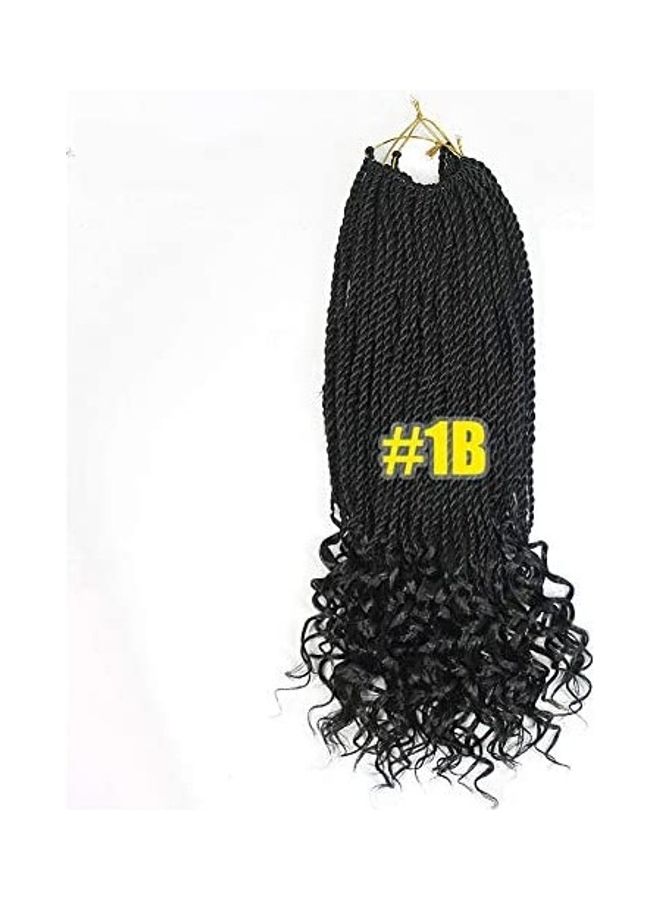 NIBEMINENT 3-Piece Twist Curly Crochet Hair Extension Set Black 18inch