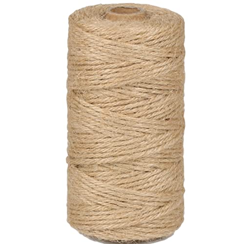 PerkHomy Jute Twine String 3mm 328Ft Natural Thin Ribbon for Craft Gardening Wedding Decoration Packing 328FT 3mm