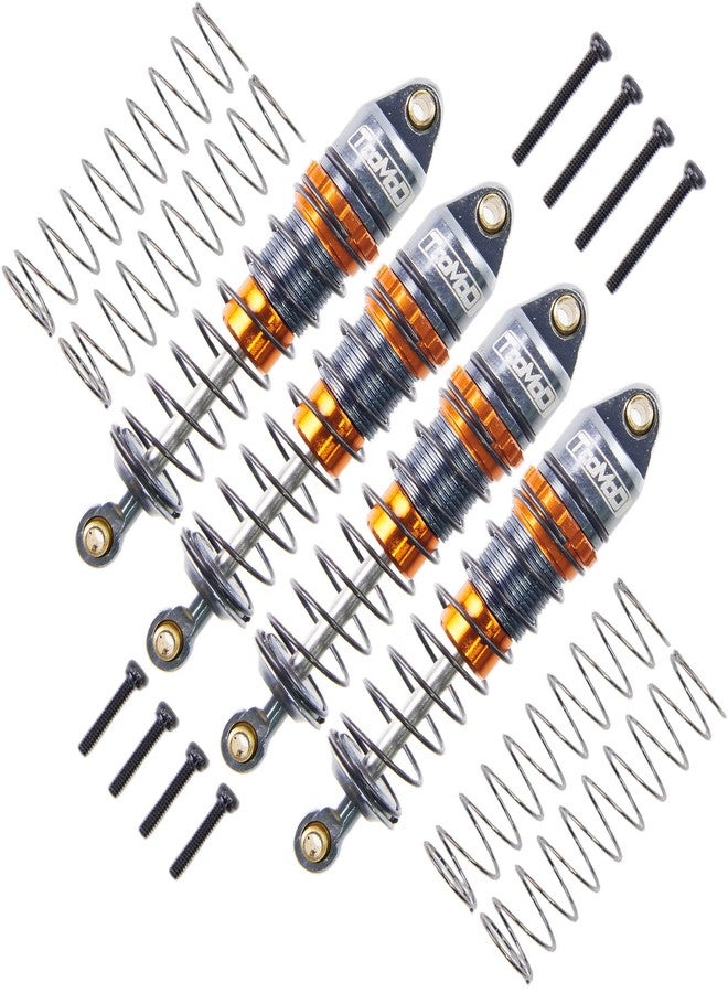TOOMOD 40mm Aluminum Big Bore RC Oil Shock Absorber for 1/24 Axial SCX24 FCX24 Upgrade Replace Parts (Gray/Orange) - Image 1
