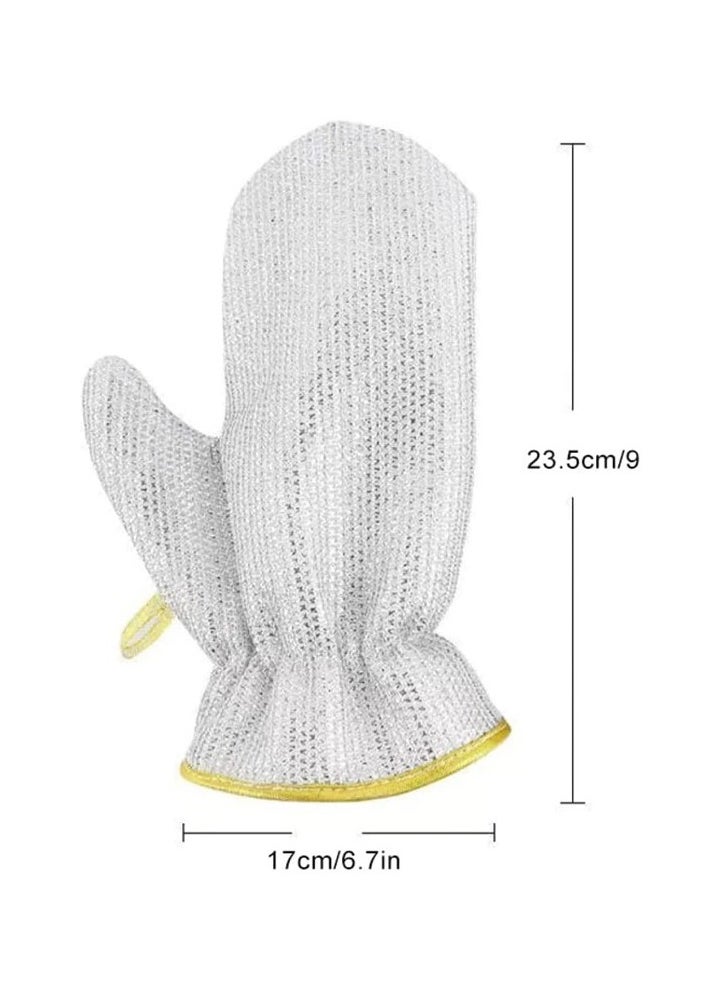 Generic 2pcs Wire Scouring Pad Replacement Gloves - Multicolor - Dishwashing Gloves - Wire Scouring Pad for Dishwashing and Kitchen Cleaning, Heat Insulated Waterproof Reusable Dishwashing Cleaning Tool, Skin Friendly Kitchen Gloves for Wiping Pots - Multipurpose Wet and Dry Wire Dishwashing Gloves, Non-Scratch Household Cleaning Gloves for Tableware Cleaning, Reusable Cleaning Gloves for Utensils - Steel Wire Scouring Pad Heat Insulated Kitchen Cleaning Gloves, Industrial Decontamination Tool - Innovative Alternative to Traditional Wire Scouring Pad (2 Pack) - Wire Scouring Pad Replacement  - Image 3