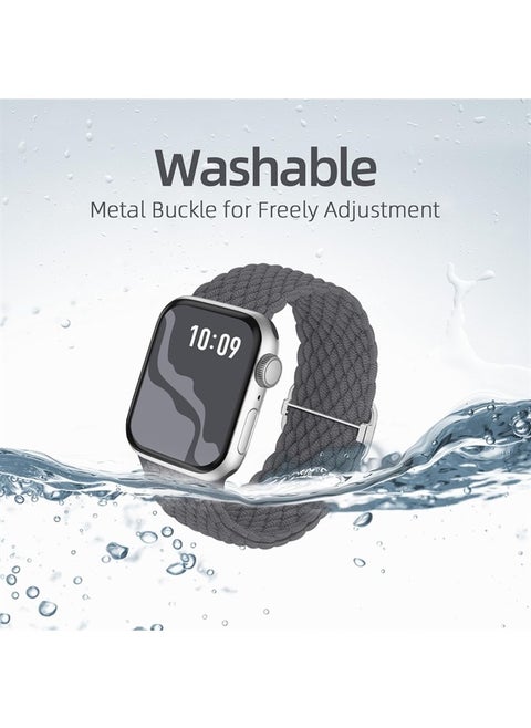 Braided Stretchy Solo Loop Compatible for Apple Watch Band 38mm 40mm 41mm 42mm 44mm 45mm 49mm for Women Men, Nylon Elastic Straps Wristbands for iWatch Series 8 7 6 SE 5 4 3 2 1 Ultra, 4Packs