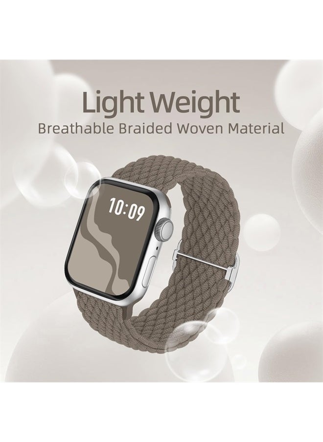 Braided Stretchy Solo Loop Compatible for Apple Watch Band 38mm 40mm 41mm 42mm 44mm 45mm 49mm for Women Men, Nylon Elastic Straps Wristbands for iWatch Series 8 7 6 SE 5 4 3 2 1 Ultra, 4Packs