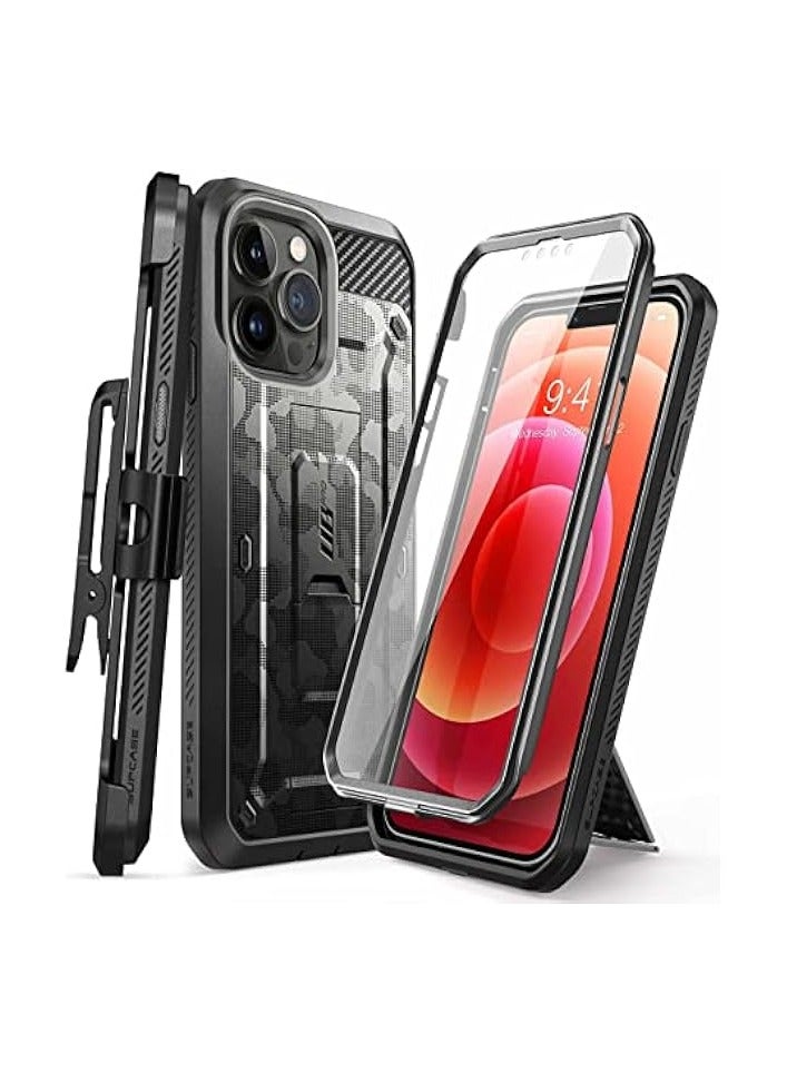 SUPCASE Unicorn Beetle Pro Series Case Designed For iPhone 13 Pro Max, 6.7" (2021 Release), Full-Body Rugged Holster Case With Built-in Screen Protector & Kickstand & Belt-Clip - CamoGray - Image 1