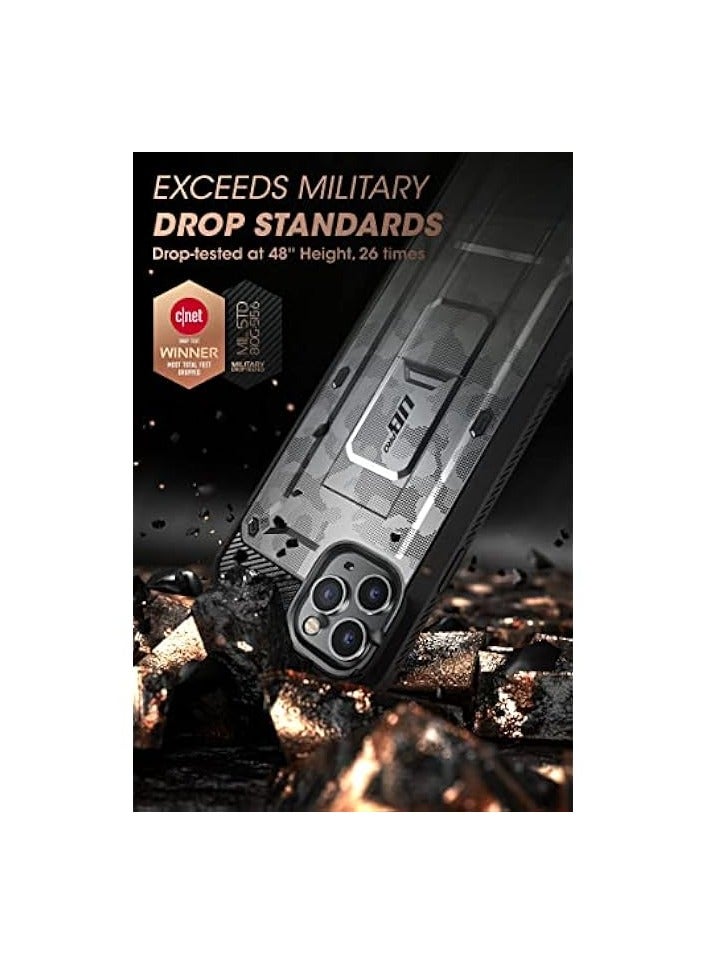 SUPCASE Unicorn Beetle Pro Series Case Designed For iPhone 13 Pro Max, 6.7" (2021 Release), Full-Body Rugged Holster Case With Built-in Screen Protector & Kickstand & Belt-Clip - CamoGray - Image 3