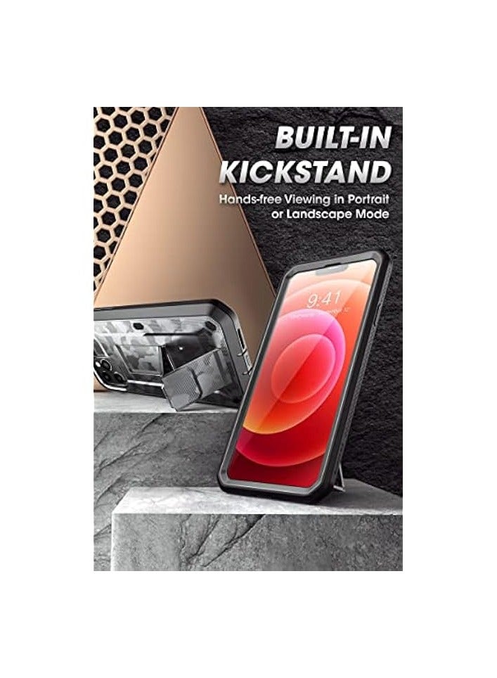 SUPCASE Unicorn Beetle Pro Series Case Designed For iPhone 13 Pro Max, 6.7" (2021 Release), Full-Body Rugged Holster Case With Built-in Screen Protector & Kickstand & Belt-Clip - CamoGray - Image 4