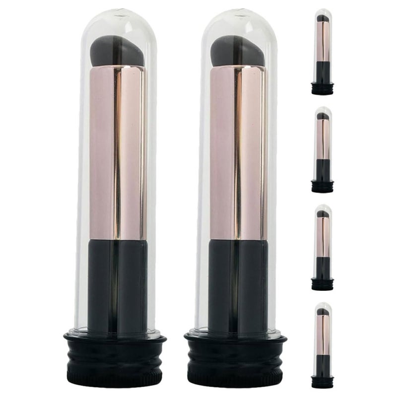 6pcs Portable Silicone Lip Brush Set with Rounded Heads for Lipstick and Lip Balm Application for Precise Makeup on The Go - Image 1